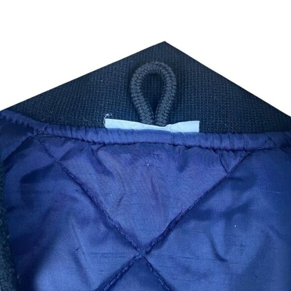 Men's Blue Utility Bomber Jacket Padded US Estimate S/M - Picture 8 of 11